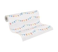A.S. Création Lilly & Luis Non-Woven Wallpaper with Fanions in Blue, Yellow, red - 10,05 x 0,53 m Wallpaper for Kids - 771711