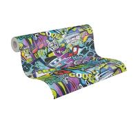 A.S. Création Lilly & Luis Non-Woven Wallpaper with Graffiti in Multicolour, Black - 10,05 x 0,53 m Wallpaper for Kids Made in Germany - 771421