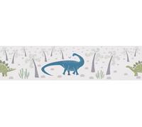 As Creation Bricoflor Non-Woven Wallpaper, Dinosaur Wallpaper In Blue, Green - 5,00 X 0,13 M