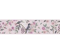 A.S. Création Lilly & Luis Wallpaper Border with Little Flowers in Multicolour, Green, Pink - 5,00 x 0,13 m Wallpaper for Kids - 771371