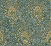 AS Creation Absolutely Chic Peacock Feather Teal AS369714 Metallic Wallpaper