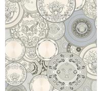 A.S. Création Luxury Wallpaper Versace 3 Non-Woven Wallpaper 10.05 m x 0.70 m Silver Grey White Made in Germany 349013 34901-3