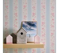 A.S. Création Maison Charme 390691 Wallpaper Floral Blue White Pink Dots 10.05 m x 0.53 m Made in Germany