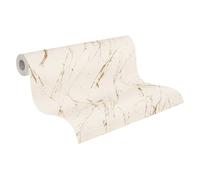A.S. Création Marble Look Beige Gold Metallic - Casual Living Wallpaper 393364 Non-Woven Wallpaper for Bedroom - 10.05 m x 0.53 m - Made in Germany