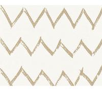 A.S. Creation Metallic Graphic Linen Fabric Paint Brush Stroke Wallpaper in Gold A.S. Creation Gold