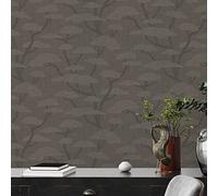 A.S. Création Nara 387415 Non-Woven Wallpaper 10.05 m x 0.53 m Anthracite Grey Black Made in Germany