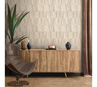 A.S. Création Nara 387431 Non-Woven Wallpaper Wood Effect Cream Beige Grey 10.05 m x 0.53 m Made in Germany