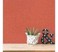 A.S. Création Nara 387458 Plain Non-Woven Wallpaper 10.05 m x 0.53 m Made in Germany Orange Salmon Red