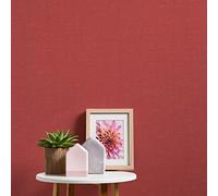 Red Plain Textured Vinyl Wallpaper Paste The Wall Non-Woven Living Room