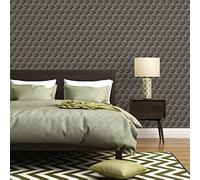 A.S. Création Nara 387482 Non-Woven Wallpaper Grey Anthracite Hexagon Non-Woven Wallpaper 10.05 m x 0.53 m Made in Germany Black
