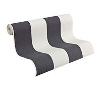 A.S. Création Non-Woven Wallpaper Black & White Wallpaper with Stripes 10.05 m x 53 cm Grey White Made in Germany 179050 1790-50