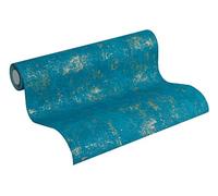 A.S. Création Non-Woven Wallpaper Blooming Wallpaper with Vintage Effect 10.05 m x 53 cm Blue Gold 230768 2307-68