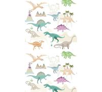 A.S. Création Non-Woven Wallpaper - Dino Wallpaper in Cream, Purple and Green - Wall Wallpaper for Various Rooms - XXL Wall Picture 2.80 m x 1.59 m