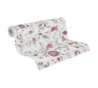 A.S. Création Non-Woven Wallpaper Floral in White Purple Pink Modern Flower Wallpaper 397461 10.05 m x 0.53 m High-Quality Wallpaper Flowers Made in Germany