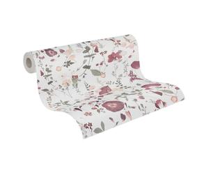 A.S. Création Non-Woven Wallpaper Floral in White Purple Pink Modern Flower Wallpaper 397461 10.05 m x 0.53 m High-Quality Wallpaper Flowers Made in Germany