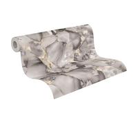A.S. Création Non-Woven Wallpaper in Marble Look in Grey, Gold, Metallic - Designer Wallpaper with Metallic Effect 10,05 m x 0,53 m Gold - 790791