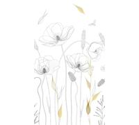 A.S. Création Non-Woven Wallpaper - Minimalist Wallpaper Flowers in Black, Mustard Yellow and White - Wall Wallpaper for Various Rooms - Wall Picture XXL 2.80 m x 1.59 m