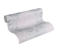 A.S. Création Non-Woven Wallpaper Neo Baroque Glamorous Memory Classic 10.05 x 0.53 m, Grau, Metallic, Rosa, 10,05 m (Länge) x 0,53 m (Breite)