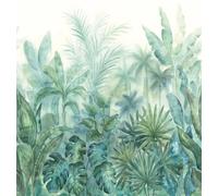 A.S. Création Non-Woven Wallpaper, Palm Leaves Wallpaper in Green, Beige and Blue, Wall Wallpaper for Various Rooms, XXL Wall Picture, 2.80 m x 2.65 m