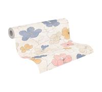 A.S. Création Non-Woven Wallpaper with Blossoms in Grey, Yellow, Pink, Blue, Beige - Textured Floral Wallpaper 10,05 m x 0,53 m Yellow - 791472