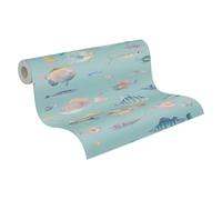 A.S. Création Non-Woven Wallpaper with Fish in Blue Colourful Purple - High-Quality Wallpaper Animals 396963 - Wall Wallpaper for Living Room Study - 10.05 m x 0.53 m - Made in Germany