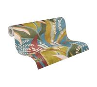 A.S. Création Non-Woven Wallpaper with Leaves in Blue, Red, Green, White - Exotic Jungle Wallpaper 10,05 m x 0,53 m Red - 791863