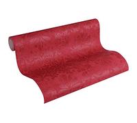 A.S. Création Non-Woven Wallpaper with Ornamental Design in Red, Metallic - Baroque Wallpaper with Damask Pattern 10,05 m x 0,53 m - 329873