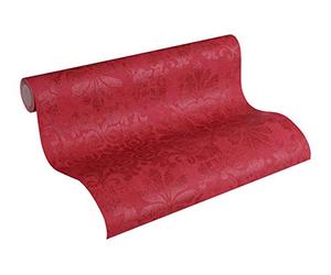 A.S. Création Non-Woven Wallpaper with Ornamental Design in Red, Metallic - Baroque Wallpaper with Damask Pattern 10,05 m x 0,53 m - 329873
