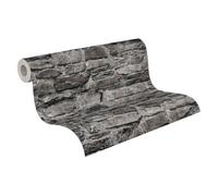 A.S. Création Non-Woven Wallpaper with Stone Motif in Black, Grey - Industrial Style Wallpaper 10,05 m x 0,53 m - 363704