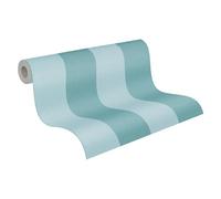 As Creation Bricoflor Non-Woven Wallpaper, Striped Wallpaper In Blue, Turquoise - 10,05 X 0,53 M