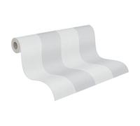 A.S. Création Non-Woven Wallpaper with Stripes in Grey/White - Striped Wallpaper 397980-10.05 m x 0.53 m - Wallpaper for Living Room - Made in Germany