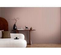 A.S. Création Non-Woven Wallpaper with Wall Panel Motif 0,53 x 10,05 m - Pink Black - Wood Look Wallpaper Made in Germany - 786281