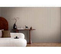 A.S. Création Non-Woven Wallpaper with Wall Panel Motifs 0,53 x 10,05 m - Beige Grey Black - Wood Look Wallpaper Made in Germany - 786283