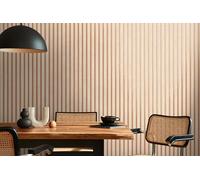 A.S. Création Non-Woven Wallpaper with Wall Panel Motif 0,53 x 10,05 m - Beige Brown - Wood Look Wallpaper Made in Germany - 786652