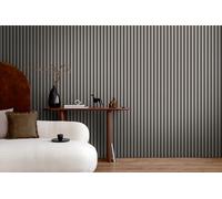 A.S. Création Non-Woven Wallpaper with Wood Panel Design in Grey, Black - Country Style Wallpaper in Wood Look 10,05 m x 0,53 m Black - 786284