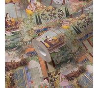 A.S. Création Oriental Dream Flowery Non-Woven Wallpaper 10.05 m x 0.53 m Green Orange Yellow Made in Germany 381741 381741
