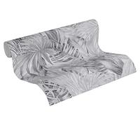 A.S. Création Palm Wallpaper Greenery Non-Woven Wallpaper 10.05 m x 0.53 m Black White Grey Made in Germany 368203 36820-3