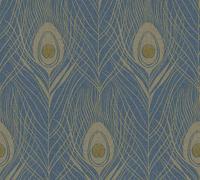A.S. Creation Peacock Bird Feather Design Non Woven Vinyl Wallpaper in Teal A.S. Creation Teal