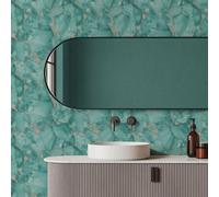 A.S. Création Non-Woven Wallpaper in Marble Look in Green, White, Gold, Metallic - Designer Wallpaper with Metallic Effect 10,05 m x 0,53 m White - 791681