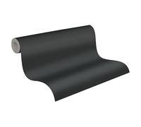 A.S. Création Plain Wallpaper Trendwall 2 Non-Woven Wallpaper 10.05 m x 0.53 m Black Made in Germany 371781 37178-1