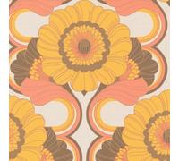 A.S. Création Retro 70's Floral Trail Wallpaper Brown/Yellow/Orange/Red/Beige Retro Chic 395304 8.50m x 0.53m Paste the Wall