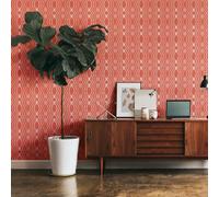 A.S. Création Retro 70's Oval Wallpaper Red/Cream/White/Pink Retro Chic 395344 8.50m x 0.53m Paste The Wall