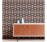 Non-woven wallpaper geometrical oval 3D optics blue brown 39536-3 (4,05£/1qm)