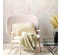 A.S. Création Romantic Floral Wallpaper Grey Colourful Pink PVC-Free Wallpaper 386364 10.05 m x 0.53 m Made in Germany