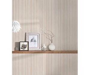A.S. Création Striped Wallpaper Attractive Non-Woven 10.05 m x 0.53 m Beige Grey White Made in Germany 378173 37817-3