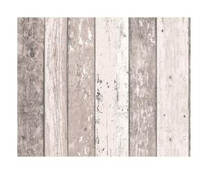 A.S. Creation Surf Beach Hut Painted Wood Panel Pattern Faux Effect Wallpaper in Brown A.S. Creation Brown