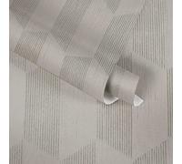 A.S. Création Textured Wallpaper Beige Silver Light Shiny 385922 Geometric Non-Woven Wallpaper 10.05 x 0.53 m 385922