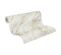 A.S. Création The BOS 388173 Non-Woven Wallpaper Marble Look White Grey 10.05 m x 0.53 m Made in Germany