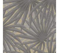 AS Creation Tropical Jungle Leaves Wallpaper Metallic Vinyl Grey Gold 37861-1