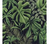 Tropical Palm Leaf Green Black Textured Greenery Wallpaper A.S. Creation Green One Size